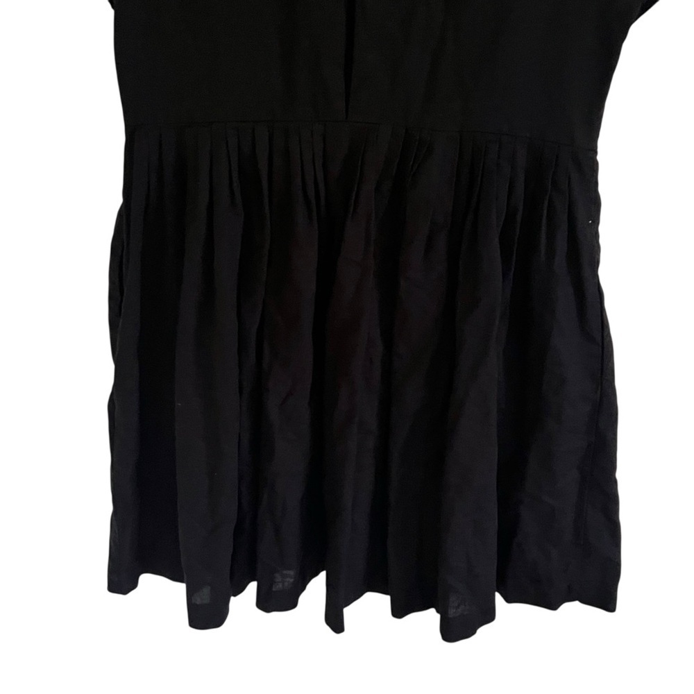 Tuesday of California Black Linen Cotton Ruffle Detail Rodeo Mini Dress 1X - Picture 6 of 8